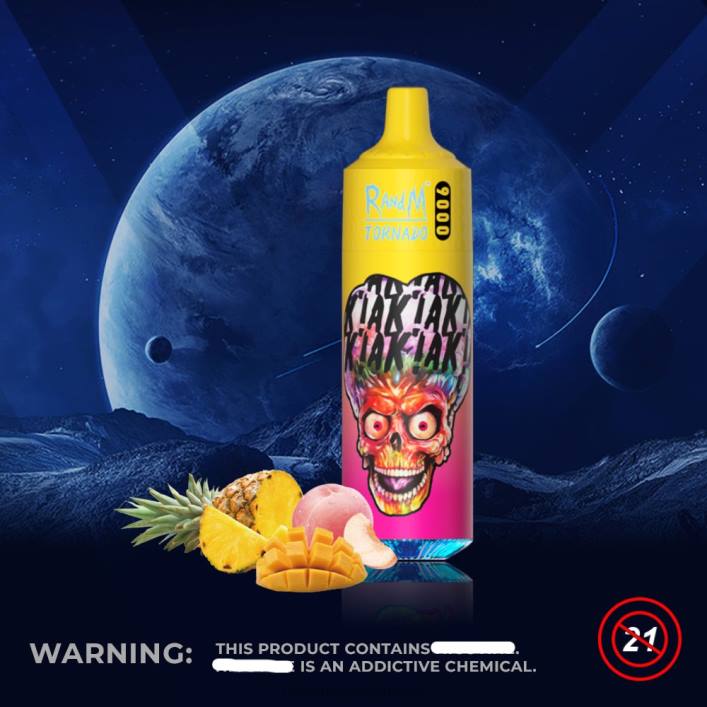RandM Tornado Schweiz | RandM Tornado 00P2133 9000 Vape Pod Gerät 1 Stück Version 1 pfirsichfarbene Mango-Ananas